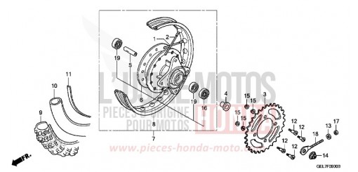 ROUE ARRIERE CRF50FC de 2012